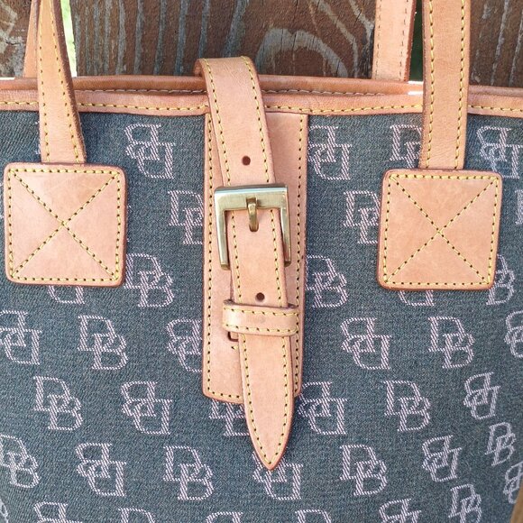 Vintage Dooney & Bourke Handbag Leather Trim - Picture 2 of 3